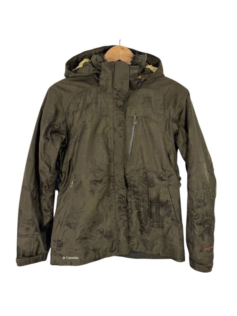 Columbia Titanium Ski Jacket Womens S Army Green Winter Coat Waterproof Athletic